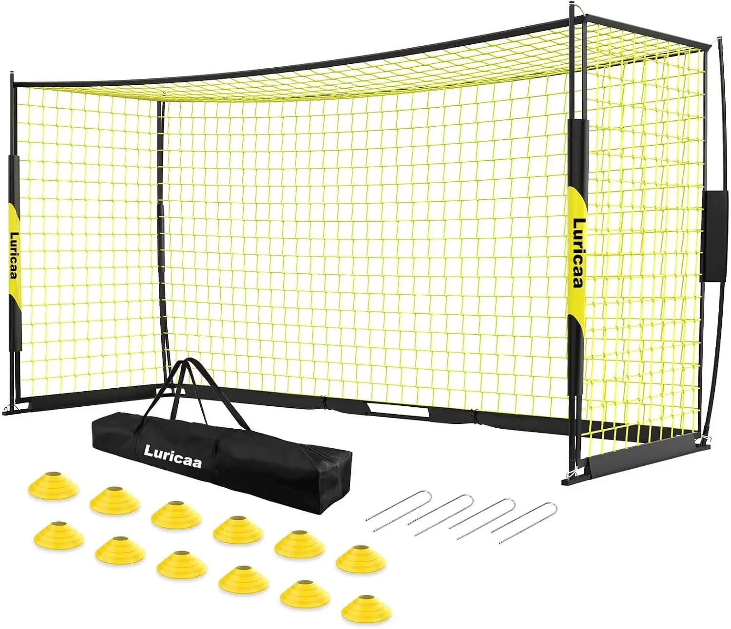 Soccer Goal 12 x 6 ft /16 x 7 ft Portable Soccer Goals Net for Backyard | Quick Setup Training Equipment, with Carry Bag, 4