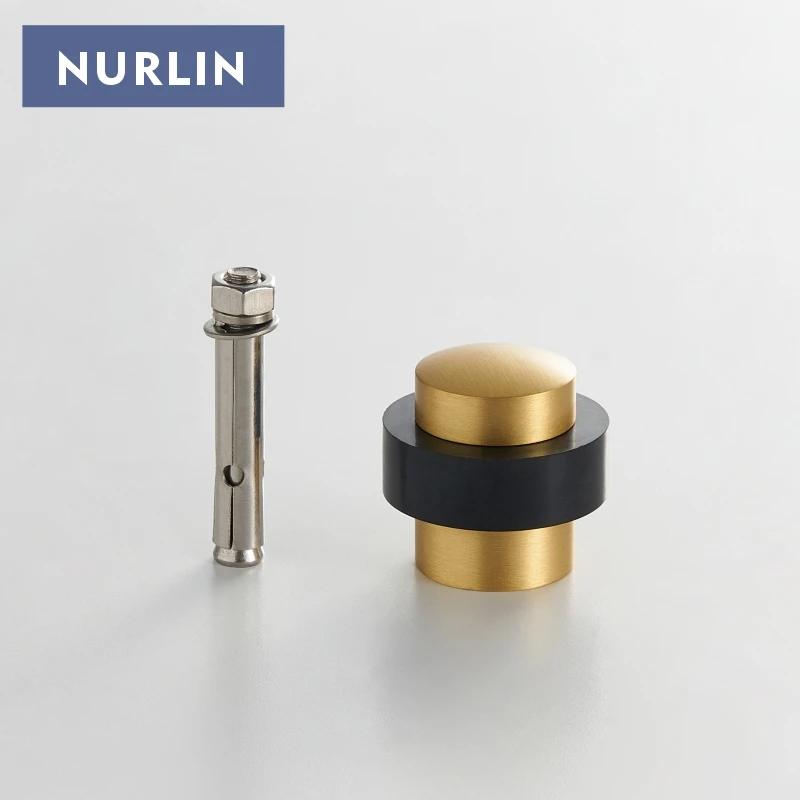 Nurlin Brass Door Stop Antique Bronze Gold Black Optional Freestanding  Heavy Duty Floor Mount Bumper Door Holder Catch