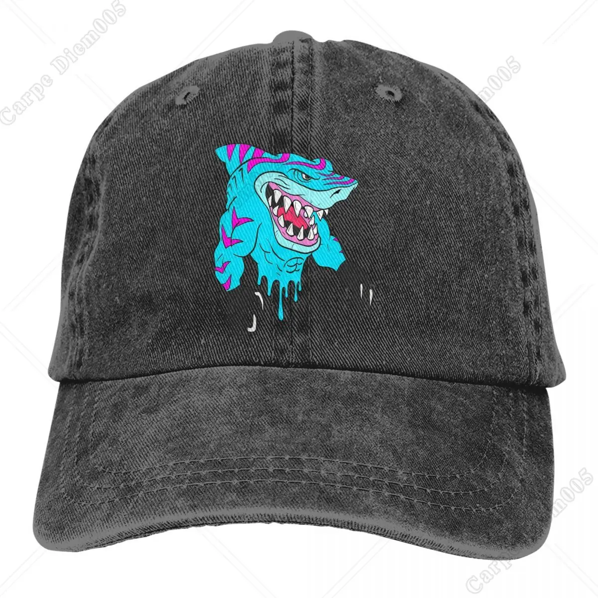 

Cool Sharks Jab Science Cartoon Multicolor Hat Peaked Women's Cap Drippy Streex Personalized Visor Protection Hats