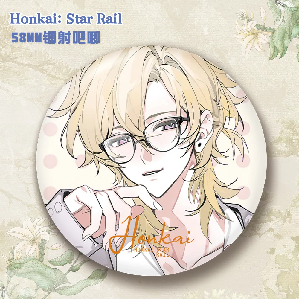 6CM Hot Game Honkai: Star Rail Figures Aventurine Sunday Dr. Ratio Cosplay Cute Metal Badge Bag Pins Fans Christmas Brooch