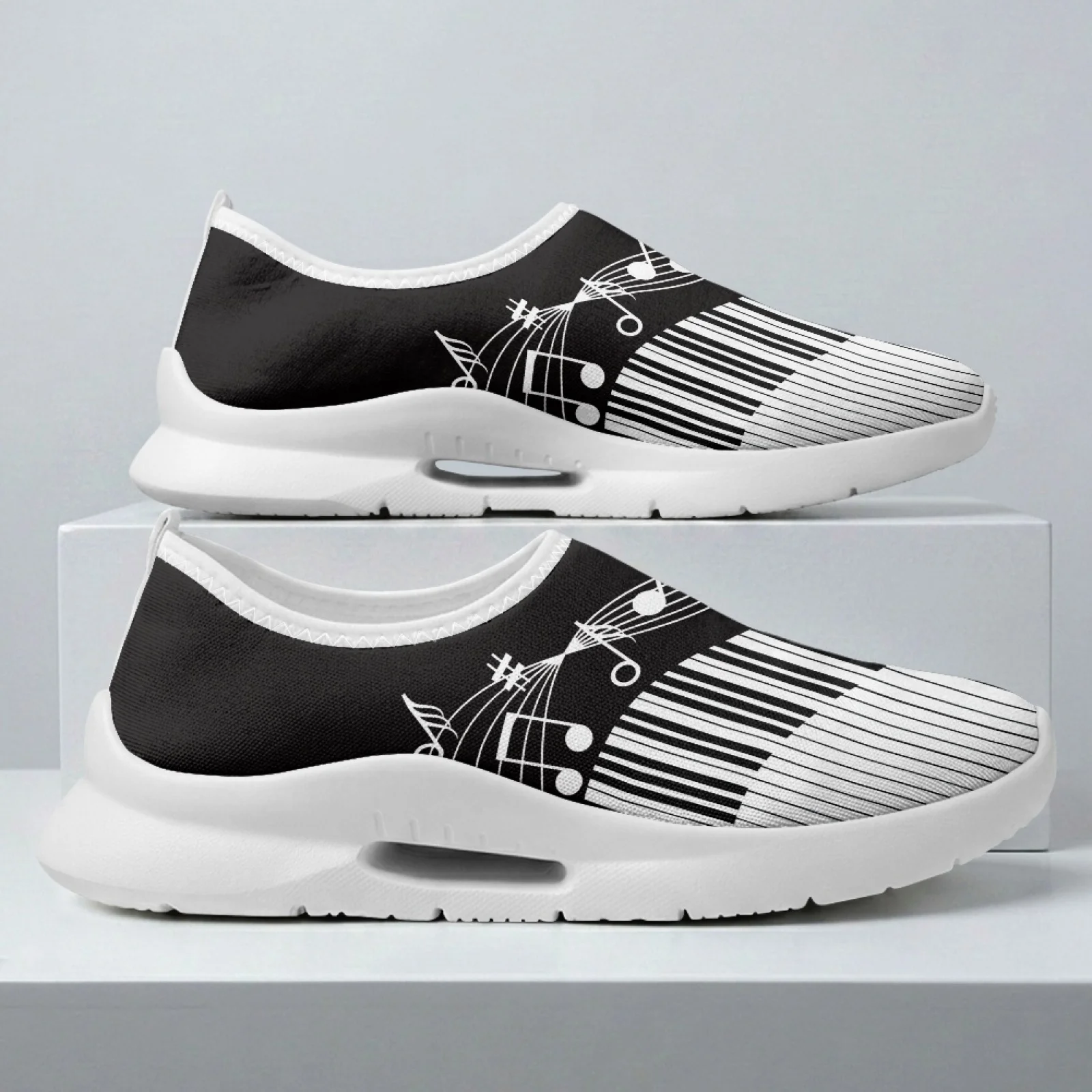 PENSTROLL Piano Music Note Walking Shoes Nurse Shoes for Men Slip on Casual Casual Walking Shoes