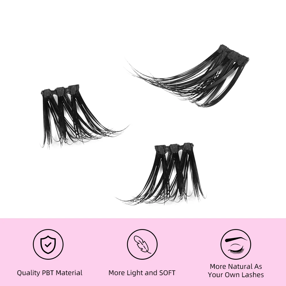 ARISON DIY Clusters Eyelash Extension Dovetail Segmented Lashes Segments Pre-cut DIY Eyelash Bundles Soft False Eyelashes