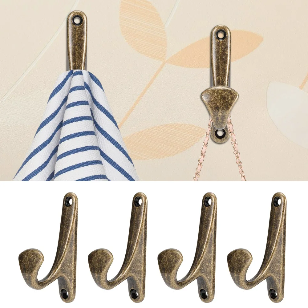 4pcs Convenient Zinc Alloy Coat Hooks Space Saving Multipurpose Storage Hooks Wall Mounted Hooks Kitchen