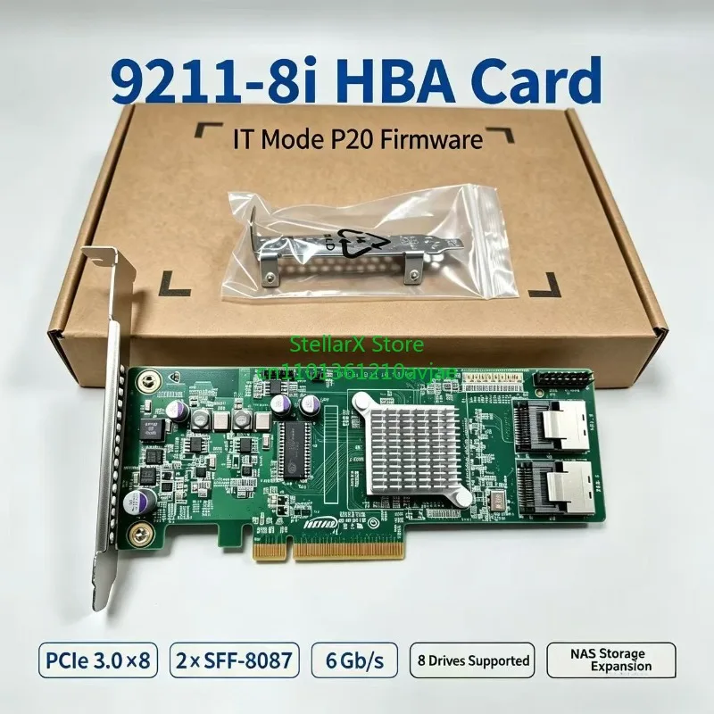 SAS 9211-8i 6Gbps HBA LSI FW:P20 IT 모드 ZFS FreeNAS unRAID+2* SFF-8087 SATA