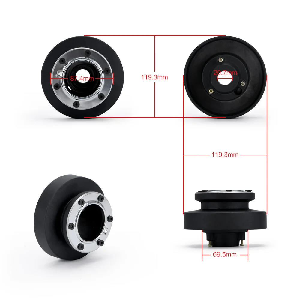 VR - Racing Steering Wheel Hub Adapter Boss Kit for BMW E36 black VR-HUB-E36