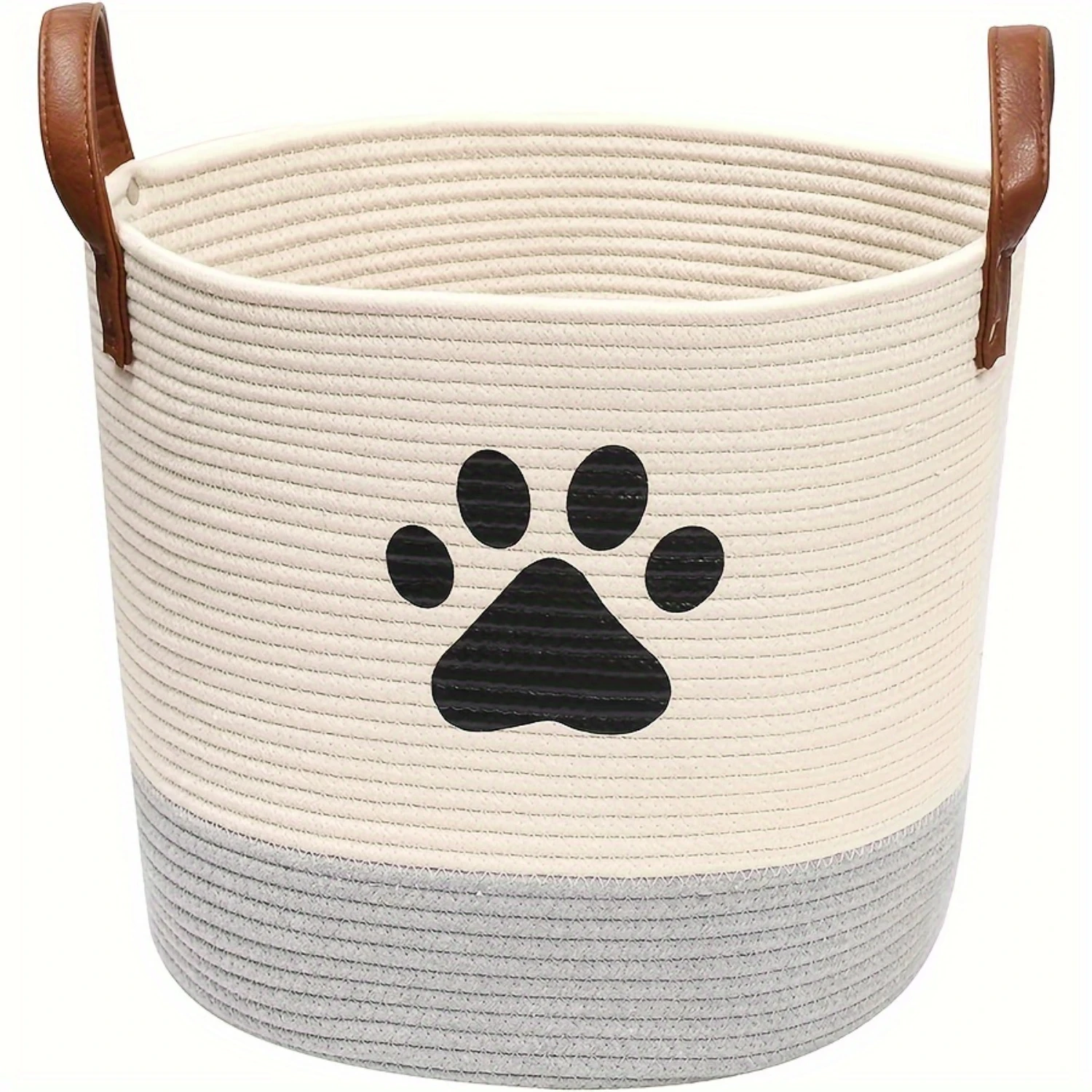 Extra-Large Cotton Dog Toy Basket - Foldable Pet  Bin For Toys, Blankets & Accessories - Durable Polyester Organizer In Slate Gr