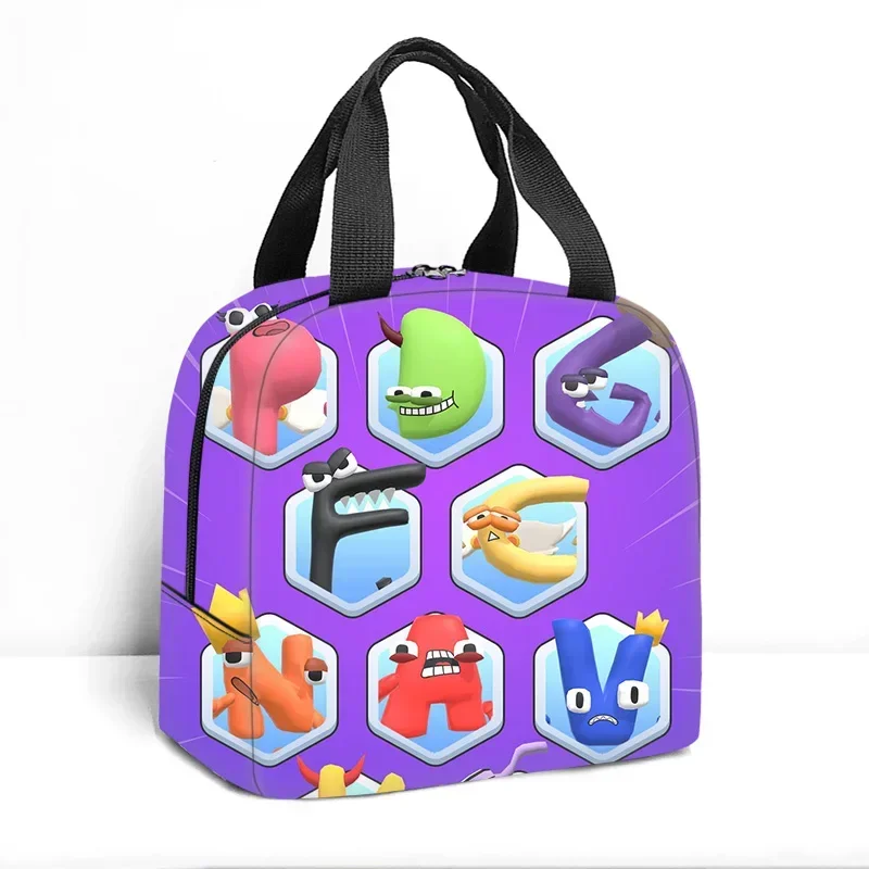 Gioco Alphabet Lore borsa termica portatile per il pranzo borsa termica per studenti borsa per alimenti da viaggio Picnic Lunch Box per uomo donna bambini