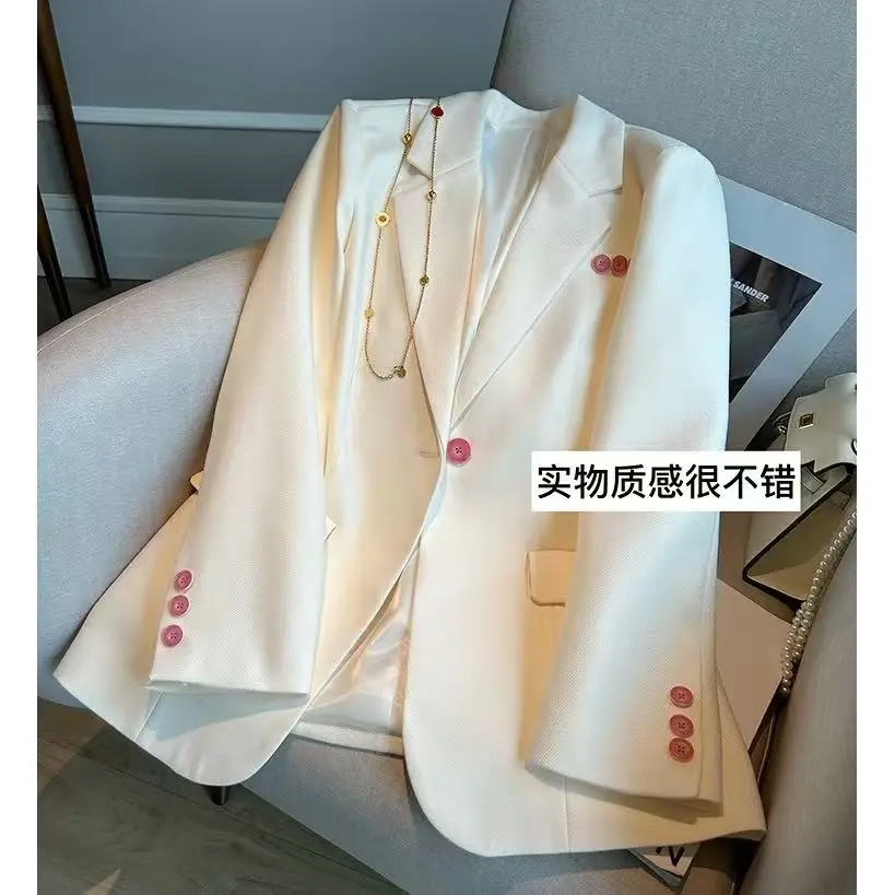 여성을위한 화이트 블랙 패치 워크 블레이저 정장 하이 엔드 슬림 짧은 재킷 긴 소매 사무실 레이디 자른 블레이저 가을 2025 새로운