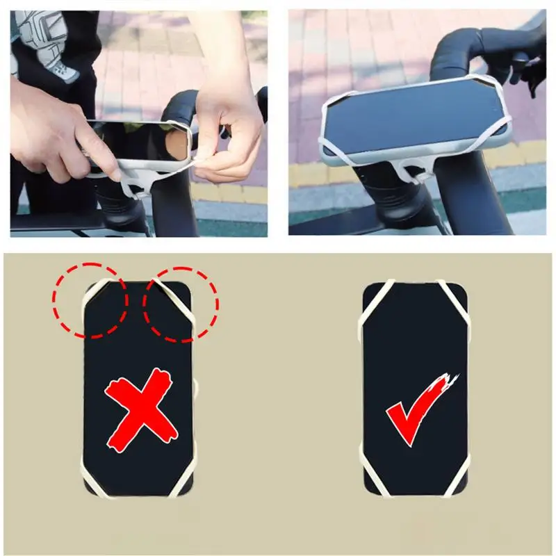 Bicicletas do telefone celular montar cinta scooters silicone guiador montagem do telefone celular titular absorção de choque smartphone cinta de segurança