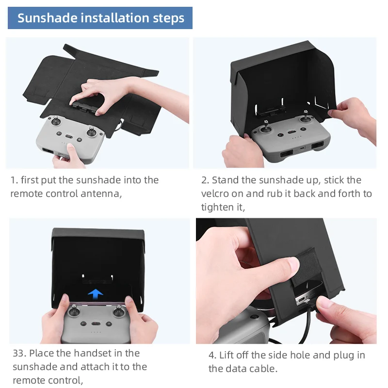 Smartphone Tablet Foldable Sunhood for DJI MINI 4K/MINI 3 PRO/Air 3/Mini 2/MAVIC 3 Remote Control Drone Hood RC Accessories