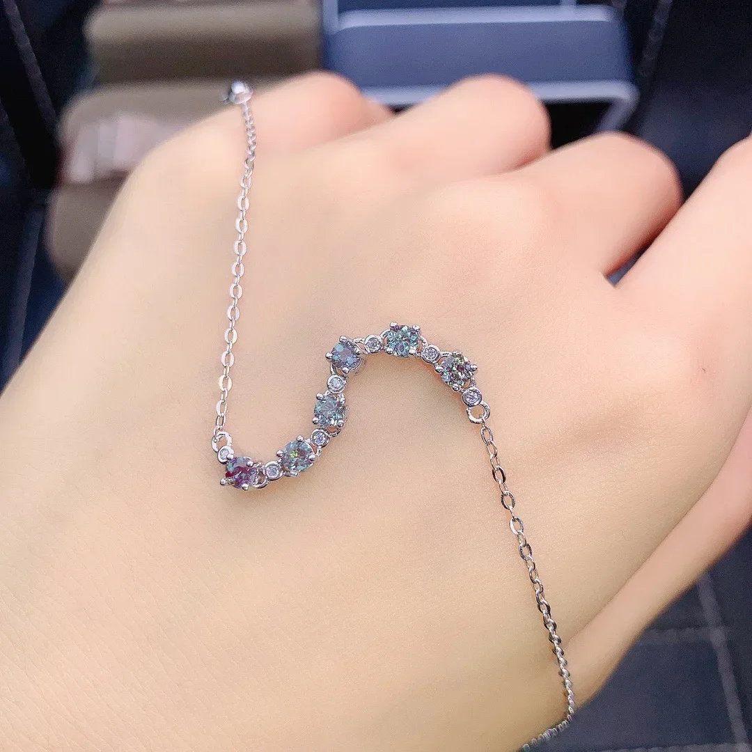 Natural Alexandrite Bracelet 925 Sterling Silver Jewelry Gift Charm Bracelets for Jewelry Making Bracelets for Women