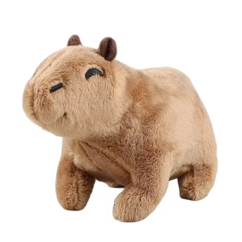 18cm Simulation Fluffty Capybara Rodent Plush Doll Soft Cute Stuffed Crawling Rodent Animal Lifelike Bedtime Toy