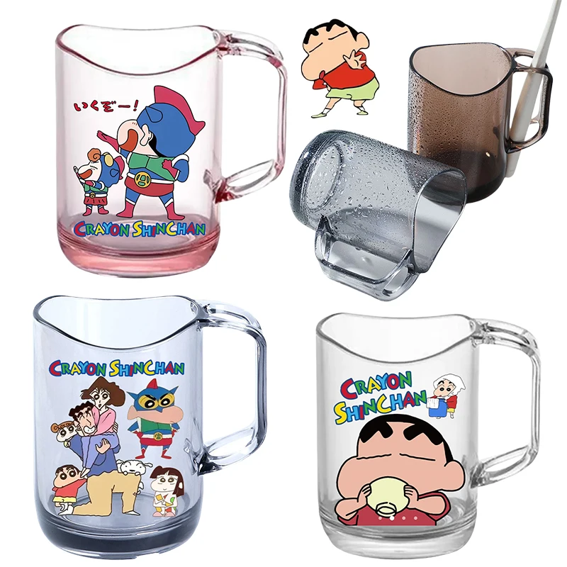 Crayon Shin-chan Transparent Toothbrush Cup Creative Mouthwash Cup Bathroom Storage Accessories Cartoon Toothbrush Holder Gifts