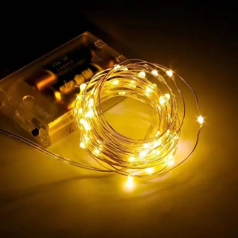 

Festoon Battery Box Silver Wire LED Light String Wedding Fairy Garland for Outdoor Garden Holiday Party Home Room Decoration