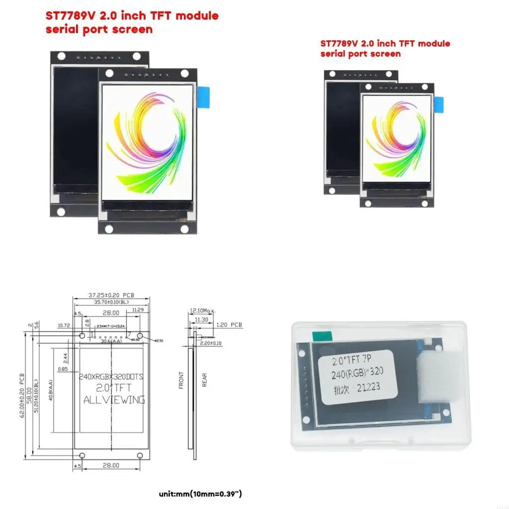 

LXAA 2.0in TFT Display OLED LCD Drive IC ST7789V 240RGBx320 Dot-Matrix SPI