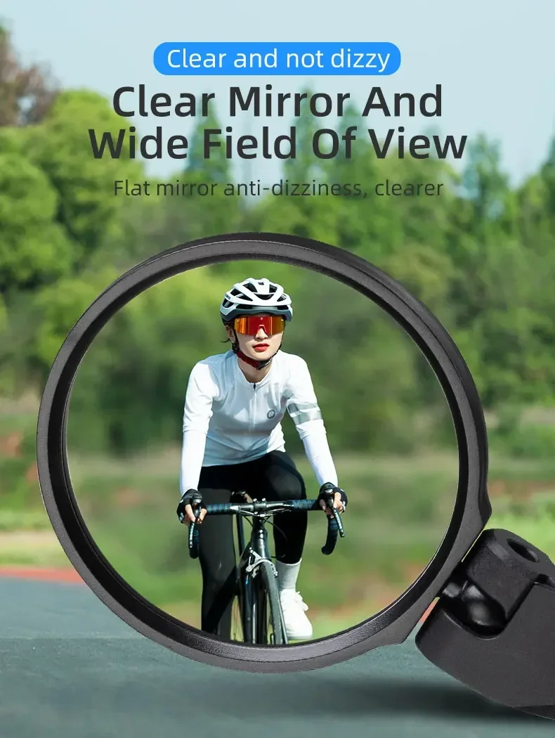 ROCKBROS 360 ° Verstellbarer Fahrradspiegel für Mountainbikes und Rennräder, HD-Klappbarer Rückspiegel für 16-22mm Innendurchmesser Lenker – Detail 10
