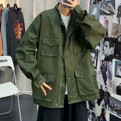 

ort Outerwear Jaet Youth Faion Autumn Seasonal Wear Stand Collar Long Sve Windbreaker Coat for Men in Guangzhou Thir...