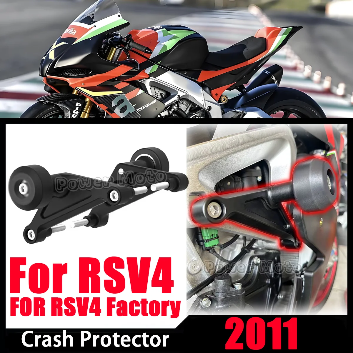 

2011 Frame Sliders Crash Protector For APRILIA RSV4 RF RR Factory APRC 2009-2020 Motorcycle Parts Bobbin Falling Protection Pads