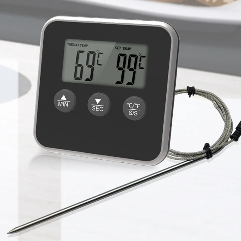 Food Thermometer Kitchen Digital Timer Meat Barbecue Thermometer Red Wine Electronic Thermometer