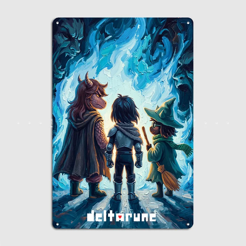 Deltarune Trio Facing the Abyss Poster Metal Sign Posters Bedroom Custom Wall Decorations Room Decoration Interior Home Decor