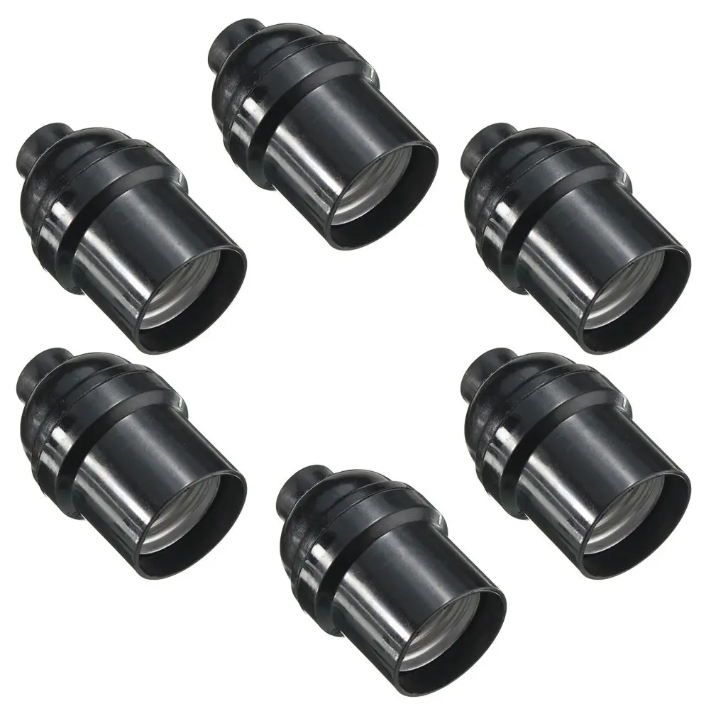 6Pcs Black E26 E27 Screw Lamp Holder Light Base for Ceiling Lamps DIY Home Office Lamp Holder Adapter Light Base