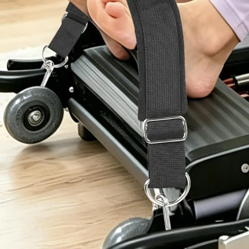 Pilates Foot Exercise Trainer with Adjustable Length, Double Foot Openings and High-Density Fabric Resistance Band for Leg 24BD