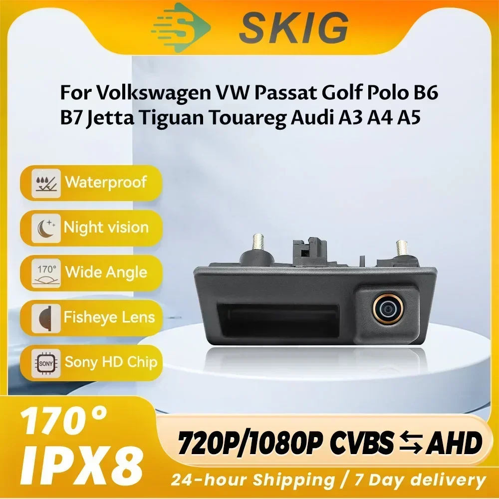 

AHD 1080P 170° Car Rear View Trunk Handle Camera For Volkswagen VW Passat Golf Polo B6 B7 Jetta Tiguan Touareg Audi A3 A4 A5 A6
