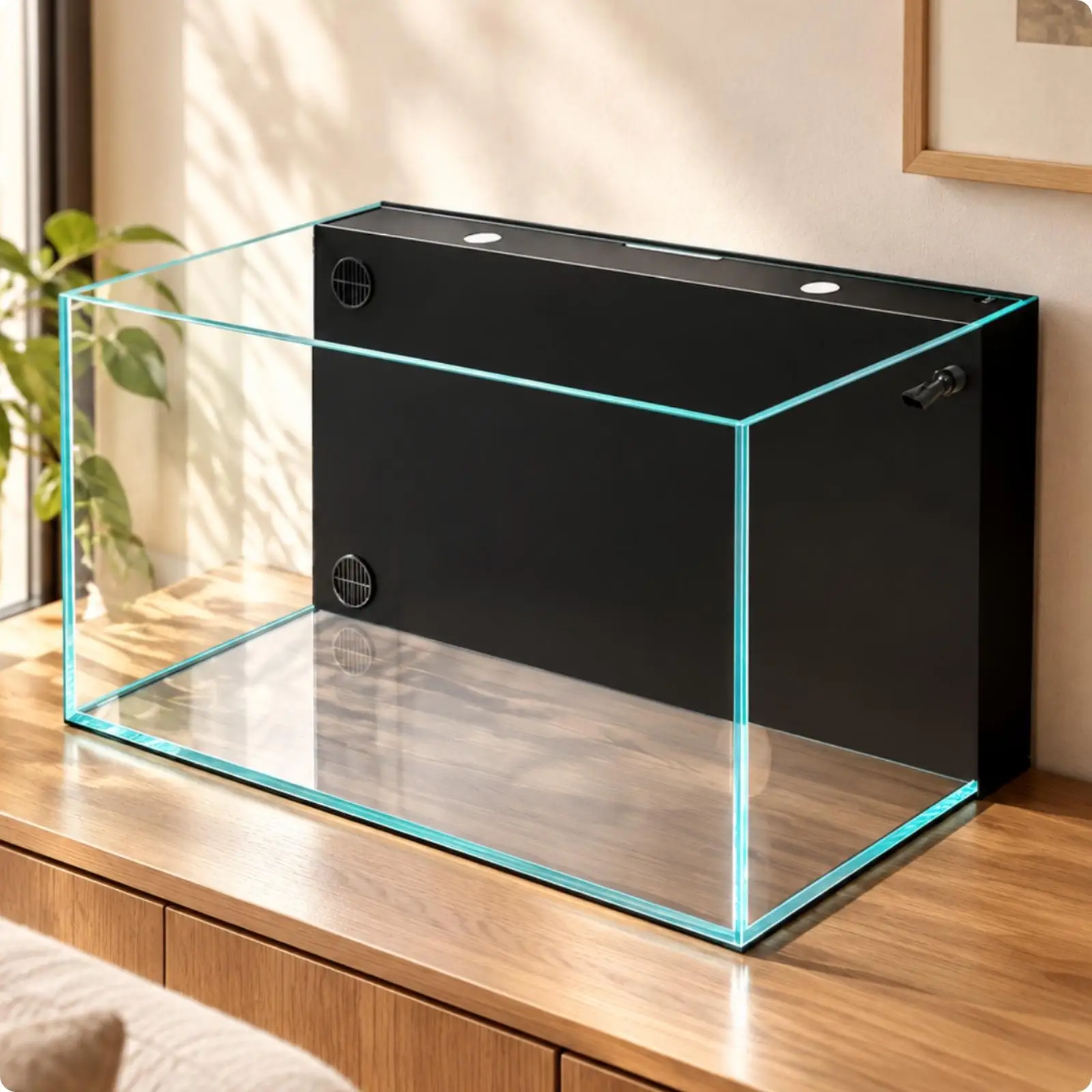 Cube Aquarium Space-Saving 30 Cm Cube Aquatic Tank with Built-in Rear Filter Rectangular Back-Filter Aquatic Tank with Duckbill