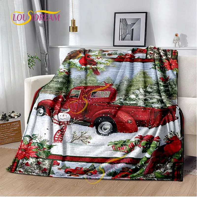 Santa Claus blanket multi-functional soft flannel portable Christmas gift blanket suitable for home office hiking throw blanket