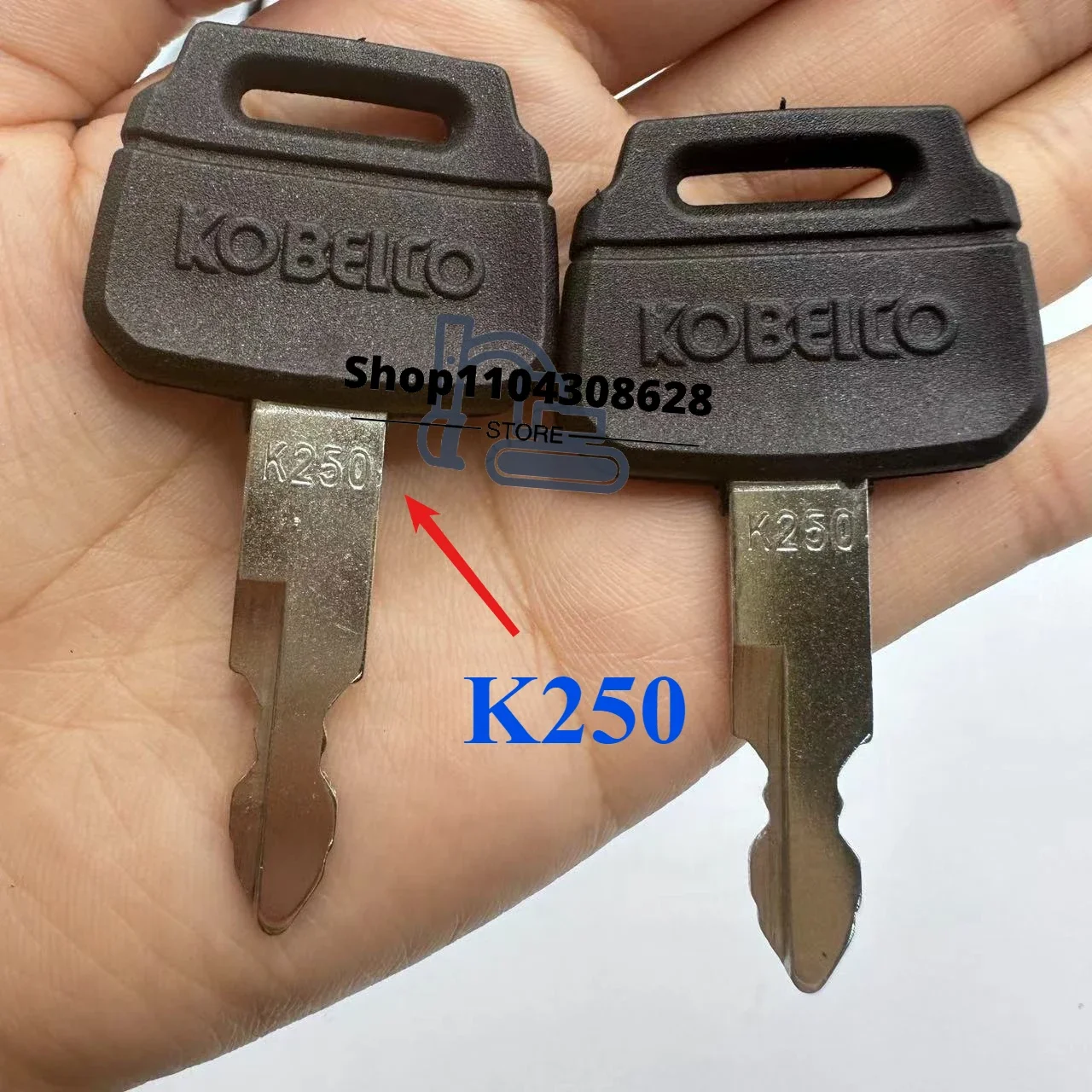 5PCS K250 Keys for Kobelco Ignition Key Fits Kobelco Excavator Loader Dozer Parts Excavators Replacement Accessories