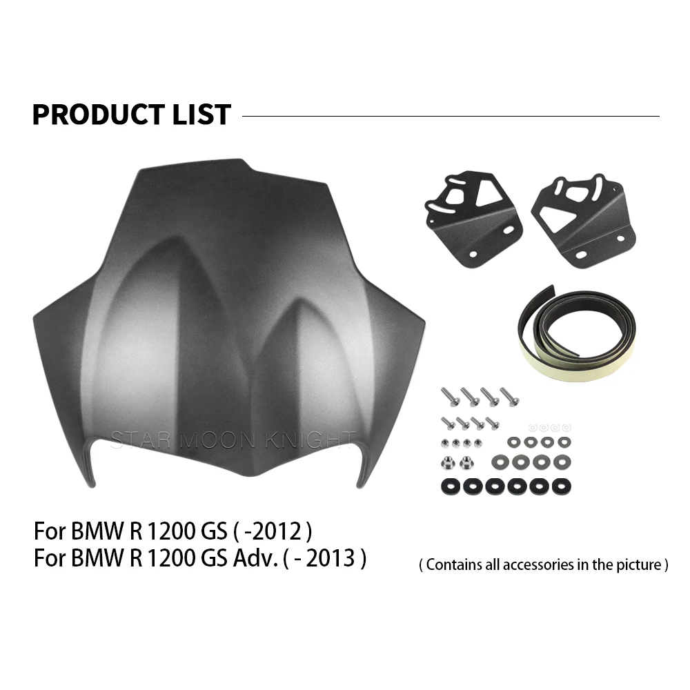 Parabrisas para motocicleta, Protector de pantalla para BMW R 1200 GS -2012 R1200GS Adv Adventure -2013