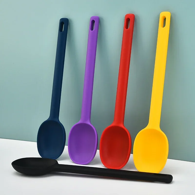 Silicone Large Stirring Spoon Salad  Cooking Seasoning Spoon Ice Cream Cake Spoon Kitchen Tool Silicone Kitchenware