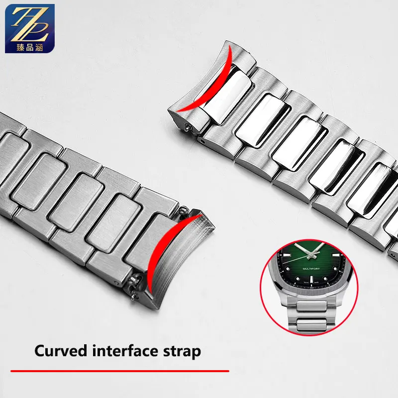 22mm curved precision steel watch strap for Mido helmsman TV series M049.526 stainless steel watch strap accessories for men