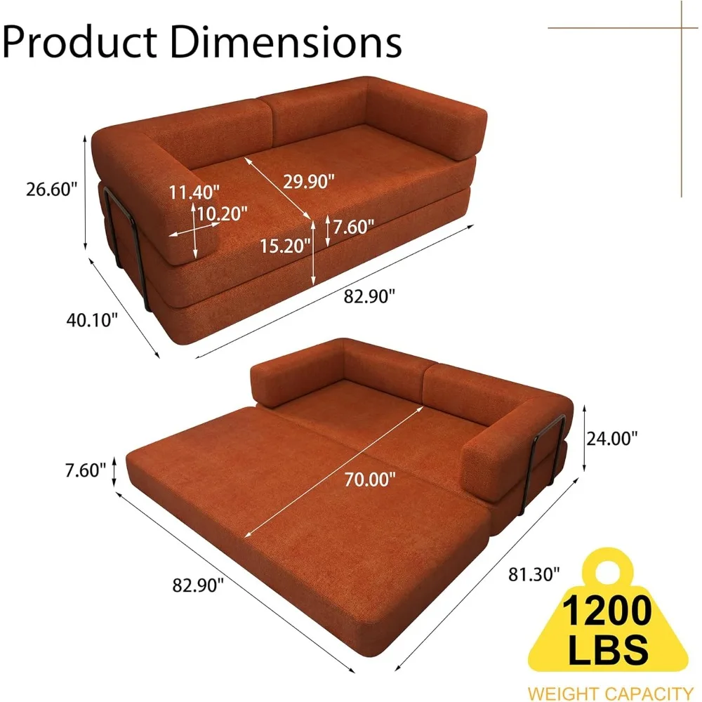 أريكة سرير قابلة للتحويل، أريكة مرتبة قابلة للطي، إطار ثابت الشكل، أريكة صالة أريكة أرضية لغرفة المعيشة #3