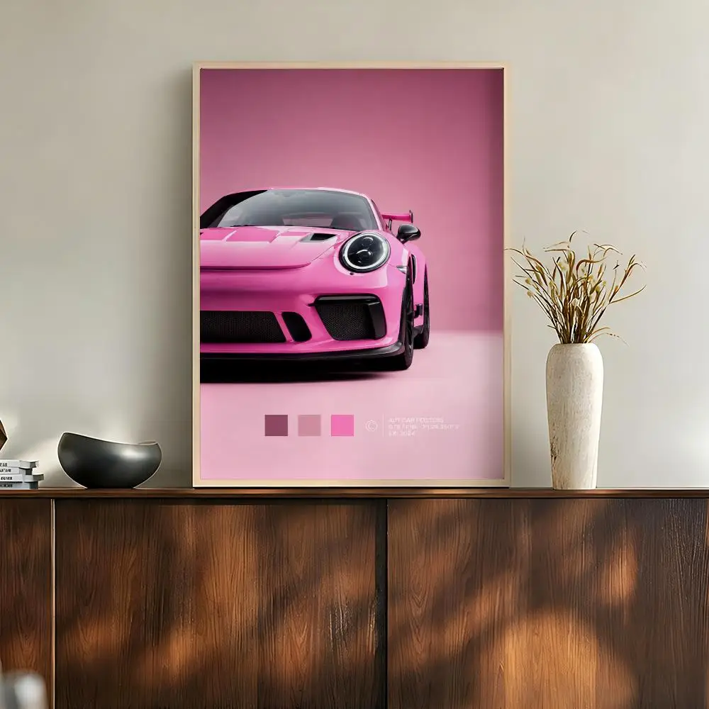 Modern Supercar Luxury Sports Car Automotive Illustration Poster Modern Aesthetic Wall Art for Home Bar Cafe Bathroom Decor