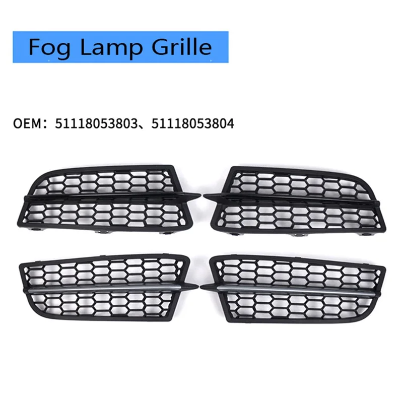 

Leading-Fog Lamp Grille Anti-Collision Tough L/R Front Bumper Fog Light Grille For BMW 1 Series F20 F21M 2011-2015,B Accessories