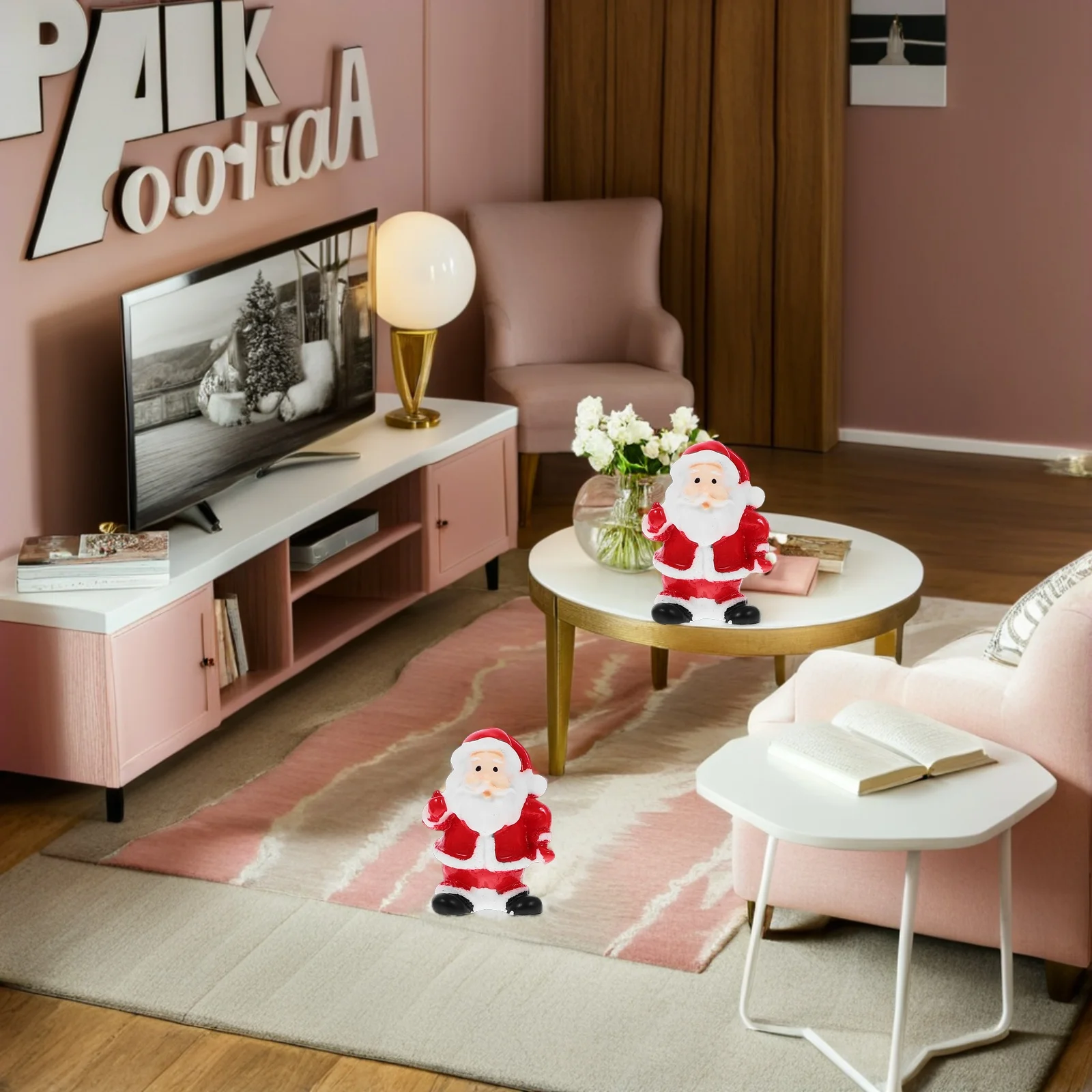 

12pcs Christmas Santa Claus Craft Santa Claus Ornaments Resin Miniatures Red Decor Craft Home Figurines Accessories Tree