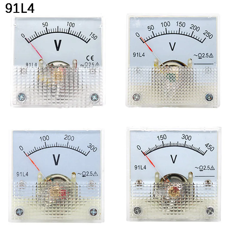 91L4 AC 0-150V 250V 300V 450V Analog Panel Volt Voltage Meter Voltmeter Gauge 91L4 AC 0-150V