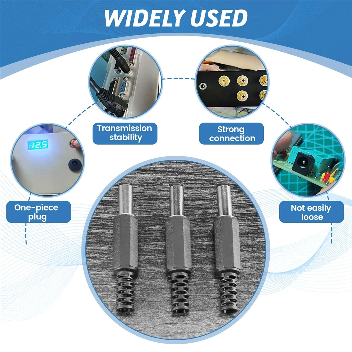 5 SZTUK 5,5 mm X 2,5 mm Męskie gniazdo zasilania DC Gniazdo adaptera Adapter Złącze