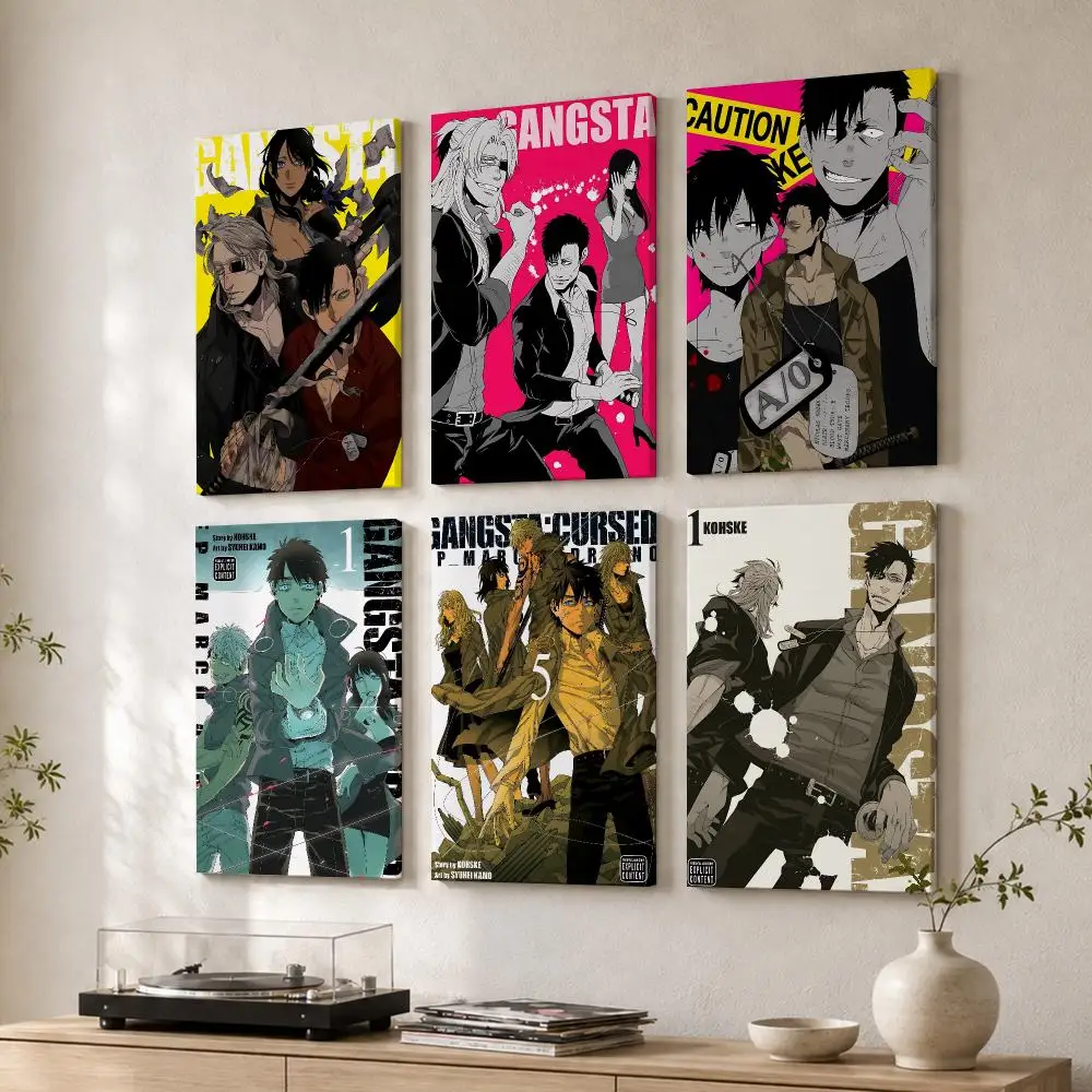 G-GANGSTA Anime Japan Framed Wall Painting Wood Canvas Poster For Living Room Bedroom Hallway Office Home Decor Gift