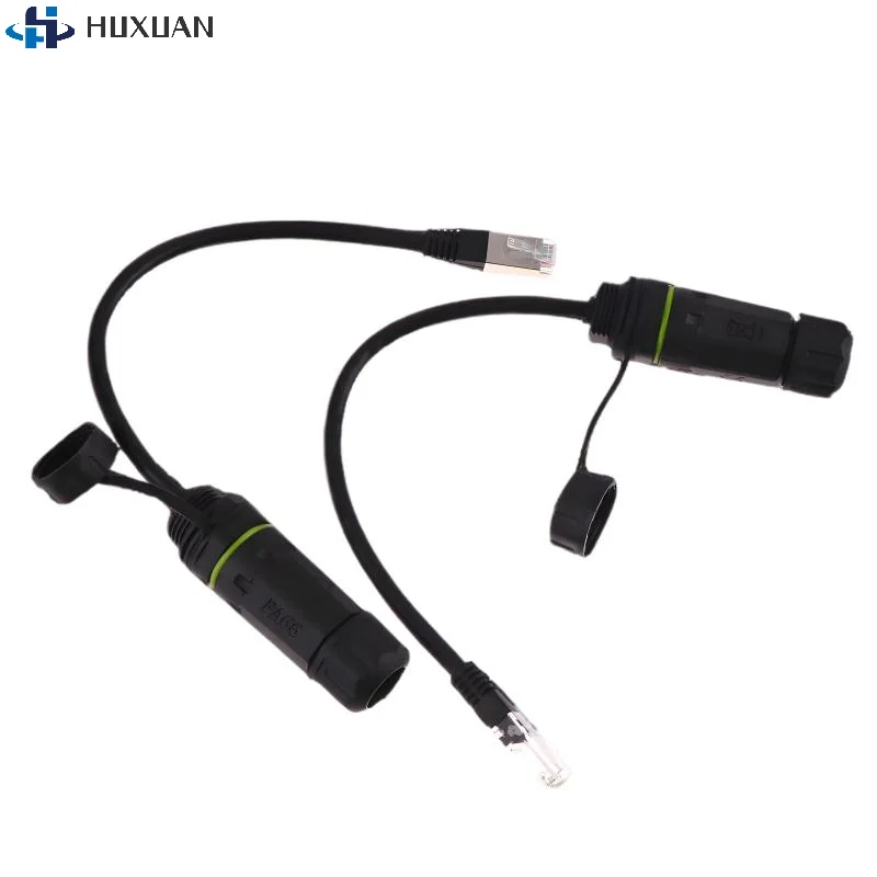 1Pcs RJ45 8P8C Waterproof Network Pass-through Head Connector RJ45 Male To Female Adapter Extension Cord