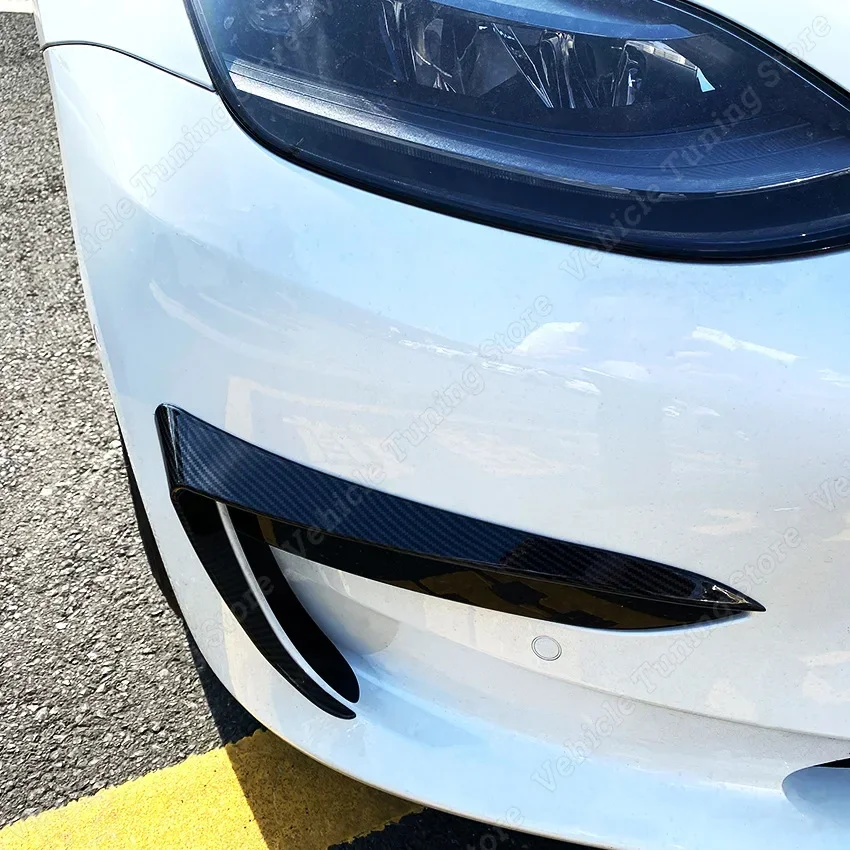 For Tesla Model 3 Front Bumper Spoiler Fog Lamp Cover Air Knife Splitter Model 3 Body Kit 2017 2018 2019 2020 2021 2022 2023