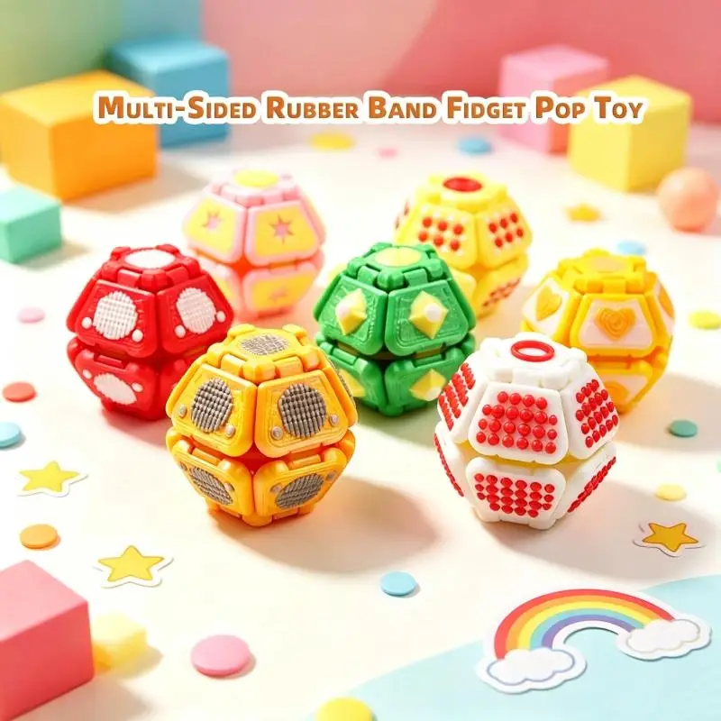 Quick Bounce Multi Sided Rubber Band Fidget Toy Stress Relief Accessory For Kids Adults Home School Office Travel Scenarios