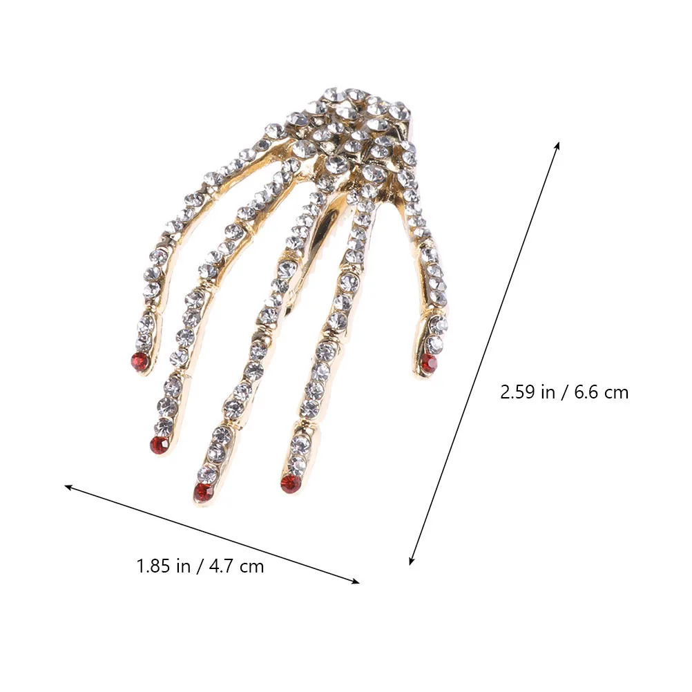 2 قطعة دبوس الشعر مخلب الجمجمة اليد العظام مشبك شعر حفلة الهالوين الشرير نمط اكسسوارات مشبك شعر #6