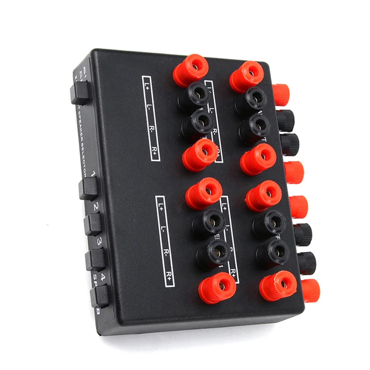 Mini 2-IN-4-OUT สเตอริโอ Audio Selector Amplifier Switcher กล่องลําโพง Splitter SP-24B ลําโพงเลือกกล่อง