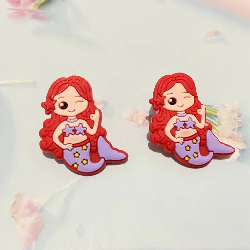 20Pcs Colorful Mermaid Girls Applique Flatback Scrapbooking Home Decor Refrigerator Magnet Crafts Phone Case Accessory