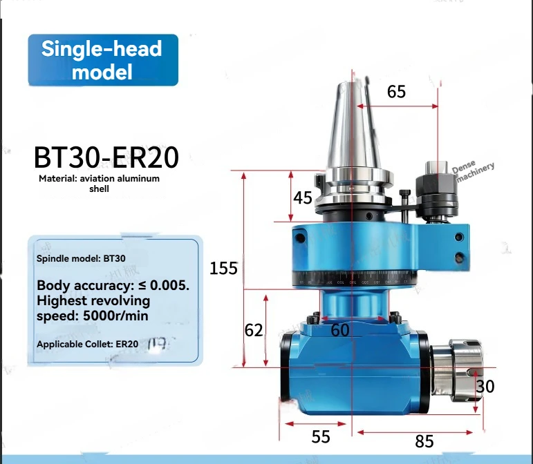

Machining Center Side Milling Head BT30BT40BT50 Angle Head Bidirectional Output High Speed Machining 90 ° Right Angle CN