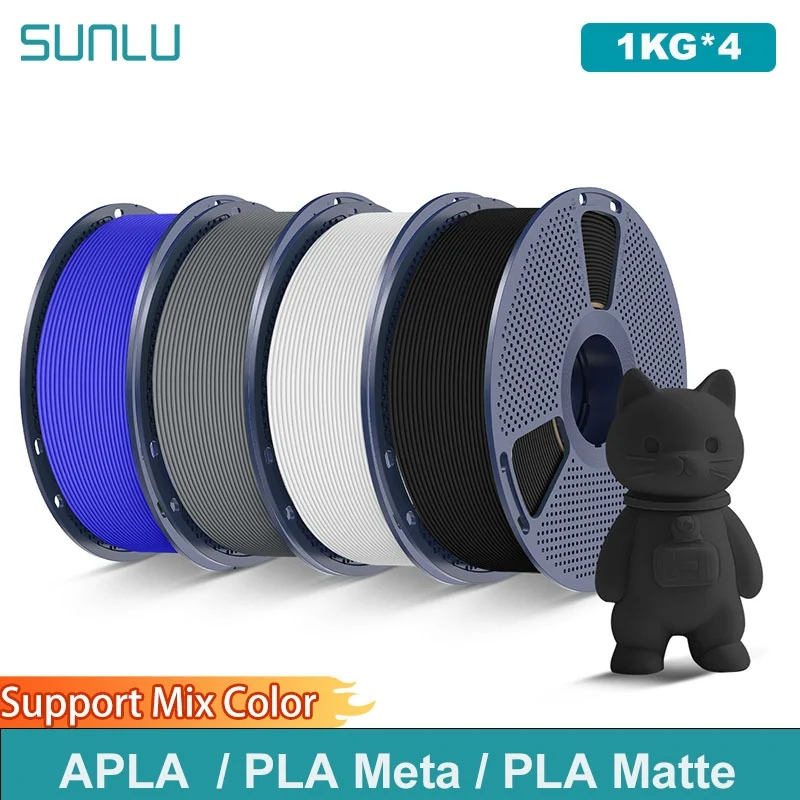 

SUNLU 4KG 3D AntiString PLA/PLA Meta/PLA Matte Filament 1.75mm 1KG/Roll 3D Printer Neatly Wound 3D Filament for 3D Printer