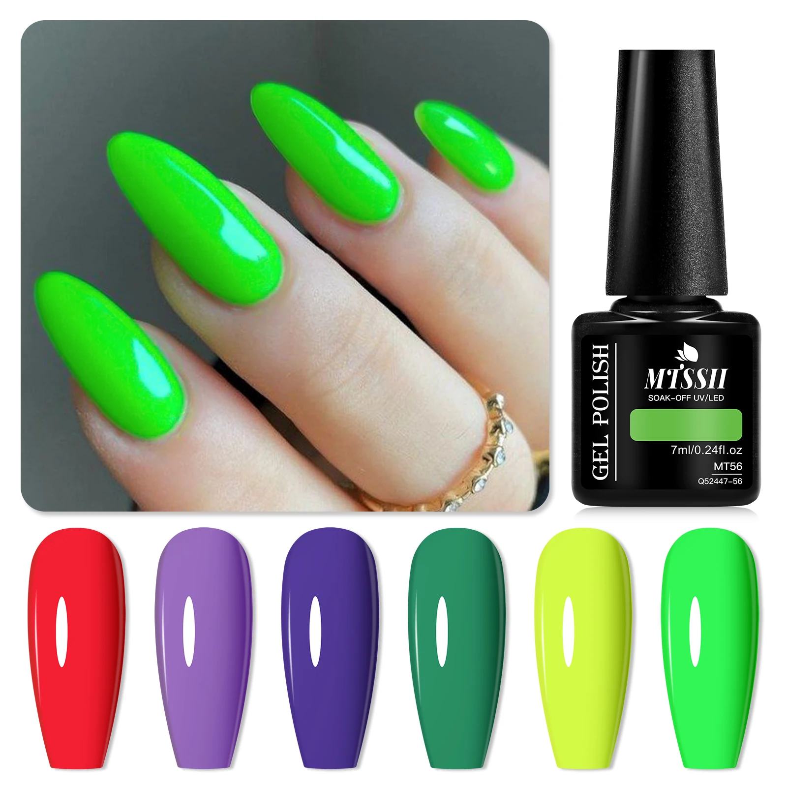 

Mtssii 6PCS Gel Nail Polish Spring Summer Candy Color Series Gel Semi Permanent UV LED Gel Nail Art Soak Off Nail Gel Set