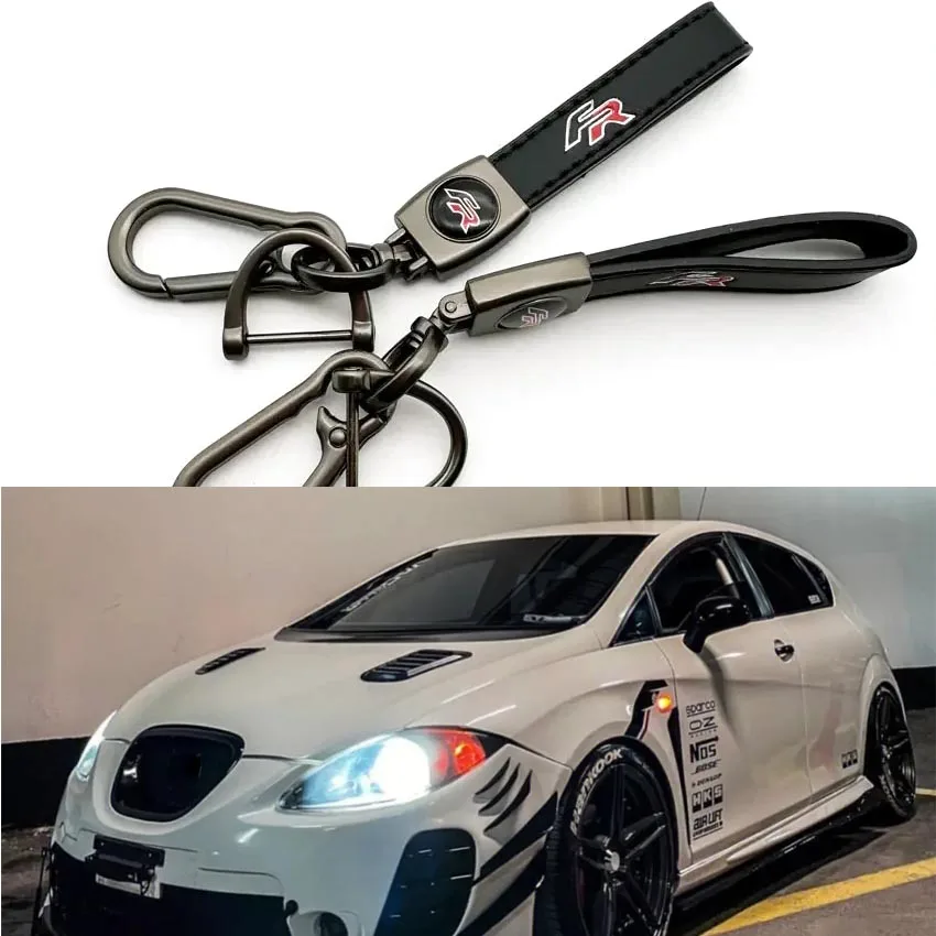 FR logo car keychain sports badge horseshoe ring keychain For Seat Leon Mii Ibl Tarraco Altea Arona Ibiza Alhambra